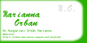 marianna orban business card