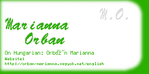 marianna orban business card